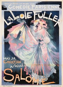 Plakát inzerující Loie Fuller jako „Salome“ v Comedie Parisienne